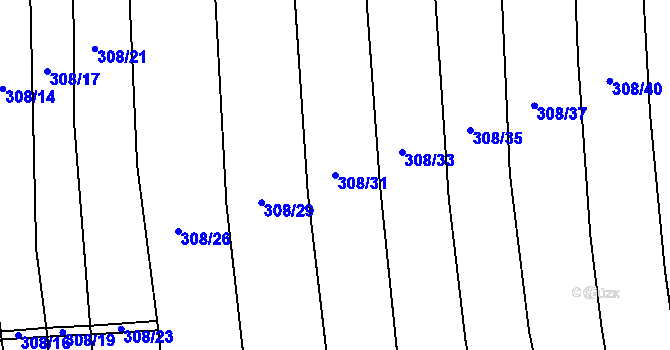 Parcela st. 308/31 v KÚ Dušníky u Rudné, Katastrální mapa