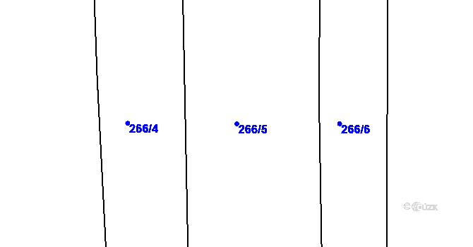 Parcela st. 266/5 v KÚ Dušníky u Rudné, Katastrální mapa
