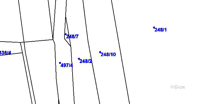 Parcela st. 248/10 v KÚ Dušníky u Rudné, Katastrální mapa