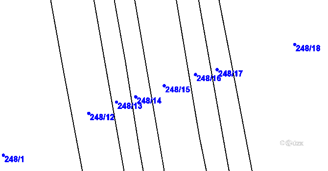 Parcela st. 248/15 v KÚ Dušníky u Rudné, Katastrální mapa