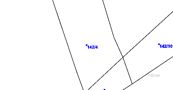 Parcela st. 142/4 v KÚ Hořelice, Katastrální mapa
