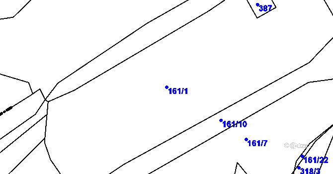 Parcela st. 161/1 v KÚ Hořelice, Katastrální mapa