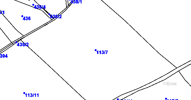Parcela st. 113/7 v KÚ Dolní Rudná, Katastrální mapa