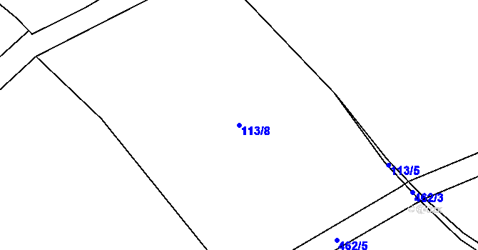Parcela st. 113/8 v KÚ Dolní Rudná, Katastrální mapa