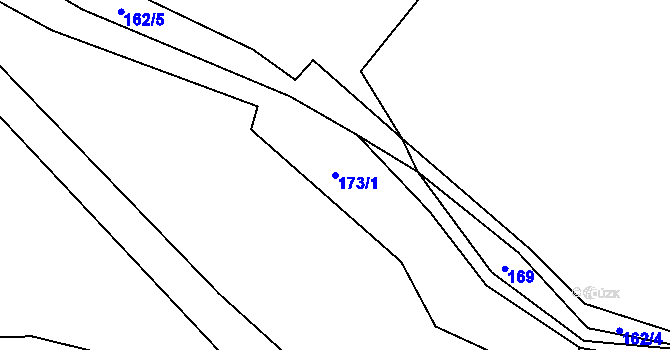 Parcela st. 173/1 v KÚ Dolní Rudná, Katastrální mapa