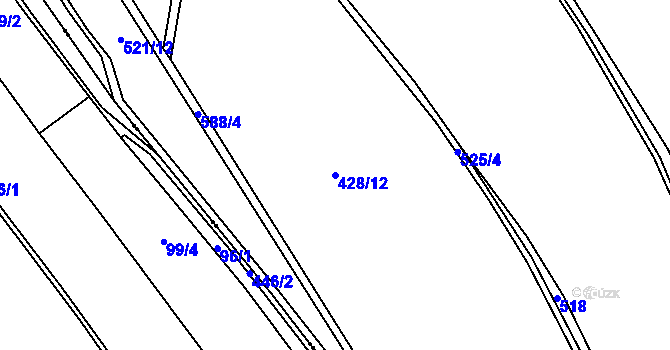 Parcela st. 428/12 v KÚ Horní Rudná, Katastrální mapa