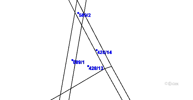 Parcela st. 428/14 v KÚ Horní Rudná, Katastrální mapa