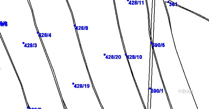 Parcela st. 428/20 v KÚ Horní Rudná, Katastrální mapa