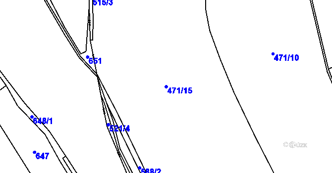 Parcela st. 471/15 v KÚ Horní Rudná, Katastrální mapa