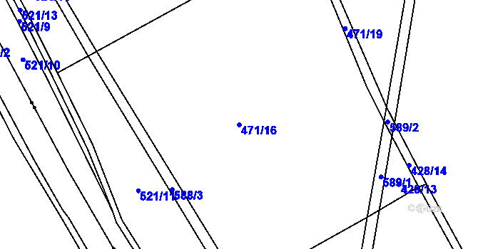 Parcela st. 471/16 v KÚ Horní Rudná, Katastrální mapa
