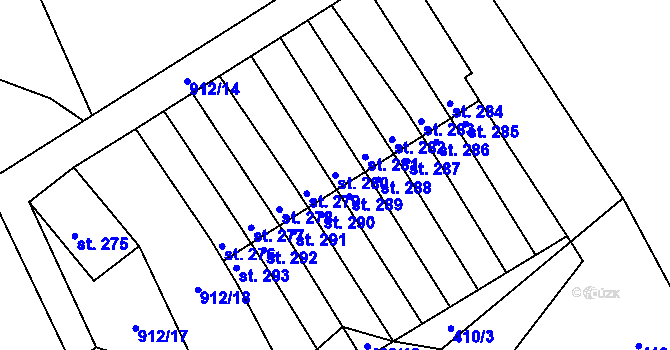 Parcela st. 280 v KÚ Stará Rudná, Katastrální mapa