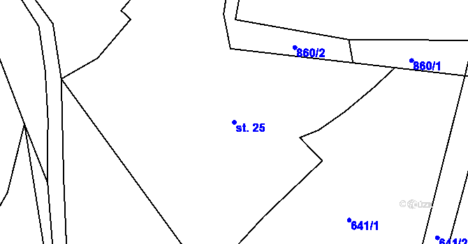 Parcela st. 25 v KÚ Arnultovice, Katastrální mapa