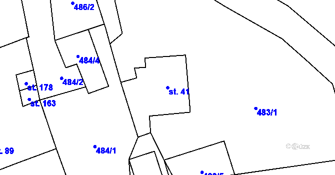Parcela st. 41 v KÚ Arnultovice, Katastrální mapa