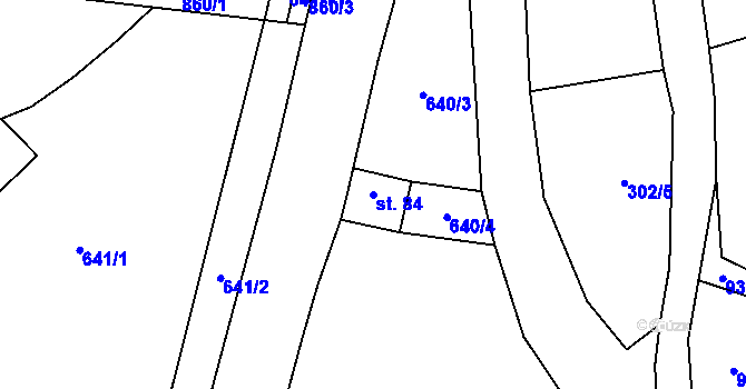 Parcela st. 84 v KÚ Arnultovice, Katastrální mapa