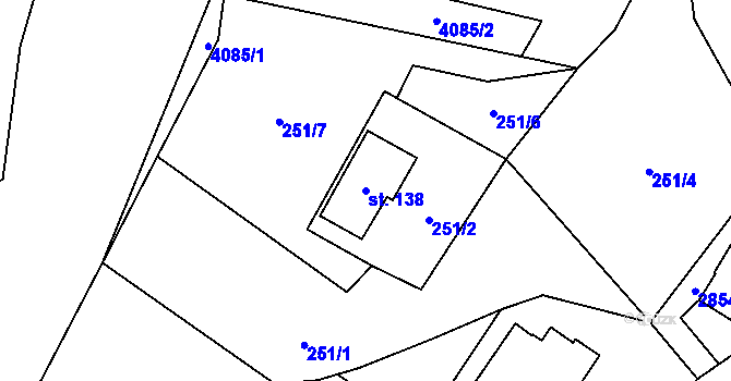 Parcela st. 138 v KÚ Rudník, Katastrální mapa