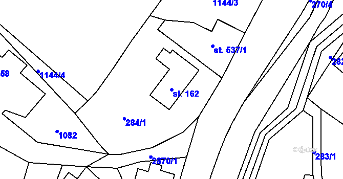 Parcela st. 162 v KÚ Rudník, Katastrální mapa