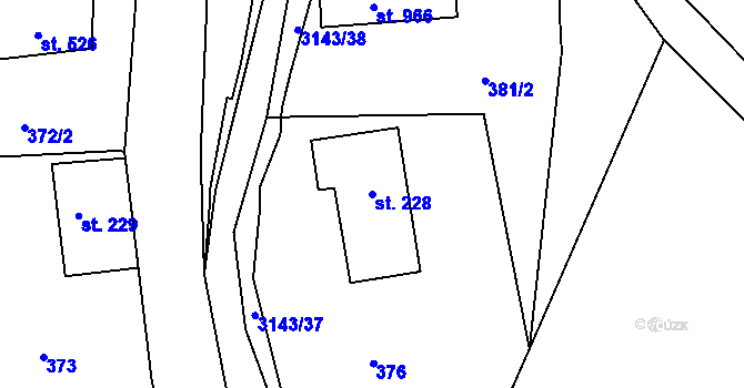 Parcela st. 228 v KÚ Rudník, Katastrální mapa