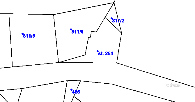 Parcela st. 254 v KÚ Rudník, Katastrální mapa