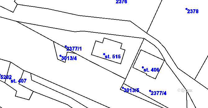 Parcela st. 515 v KÚ Rudník, Katastrální mapa