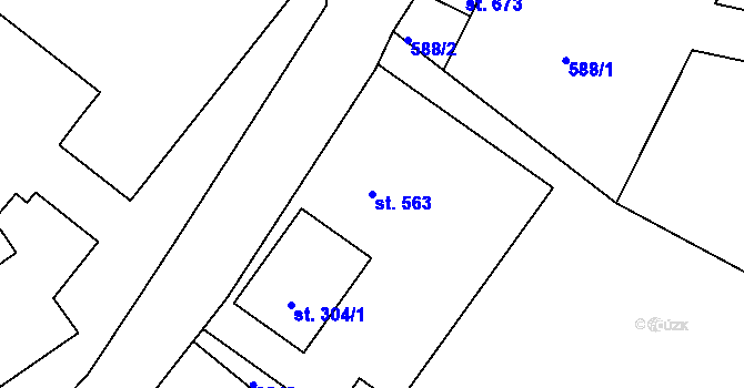 Parcela st. 563 v KÚ Rudník, Katastrální mapa