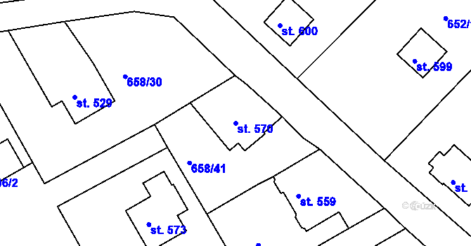 Parcela st. 570 v KÚ Rudník, Katastrální mapa