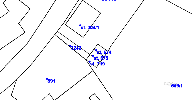 Parcela st. 674 v KÚ Rudník, Katastrální mapa