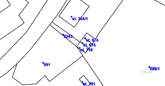 Parcela st. 675 v KÚ Rudník, Katastrální mapa