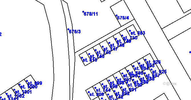 Parcela st. 746 v KÚ Rudník, Katastrální mapa