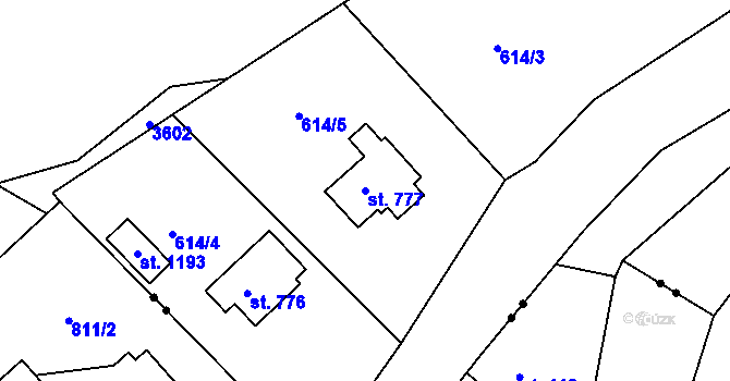 Parcela st. 777 v KÚ Rudník, Katastrální mapa