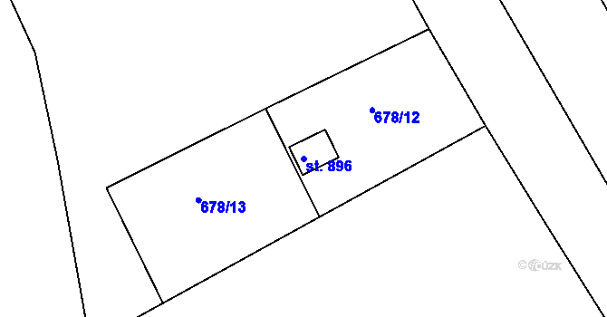Parcela st. 896 v KÚ Rudník, Katastrální mapa