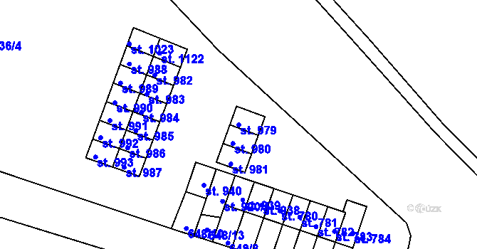 Parcela st. 979 v KÚ Rudník, Katastrální mapa