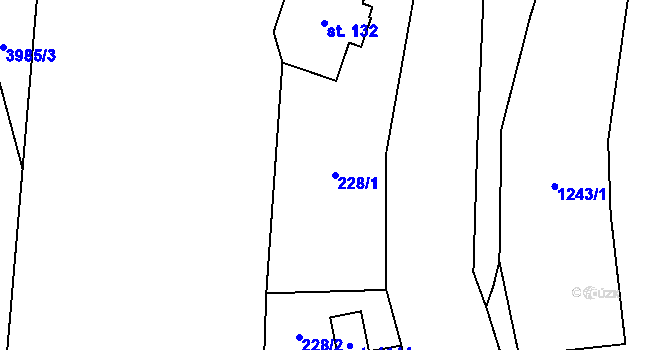 Parcela st. 228/1 v KÚ Rudník, Katastrální mapa