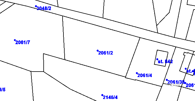 Parcela st. 2061/2 v KÚ Rudník, Katastrální mapa