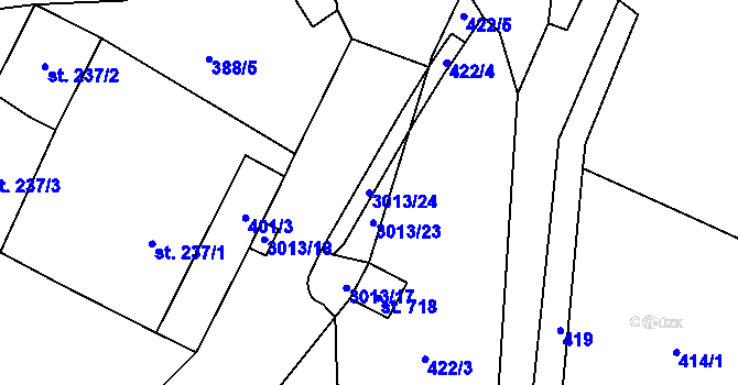 Parcela st. 3013/24 v KÚ Rudník, Katastrální mapa