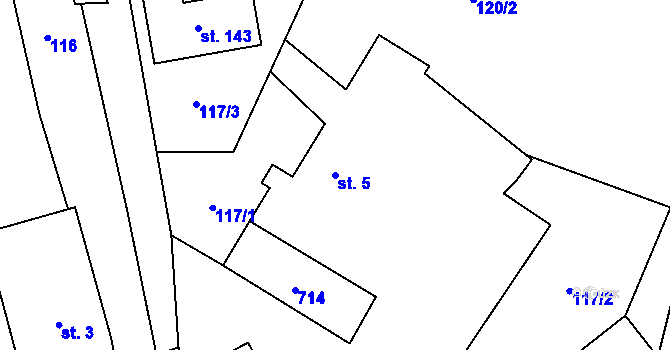 Parcela st. 5 v KÚ Rudolec, Katastrální mapa