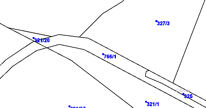 Parcela st. 766/1 v KÚ Rudolec, Katastrální mapa