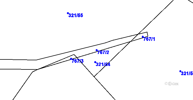 Parcela st. 767/2 v KÚ Rudolec, Katastrální mapa