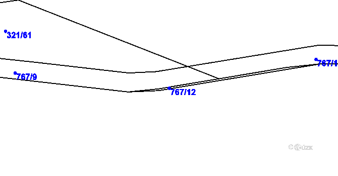 Parcela st. 767/12 v KÚ Rudolec, Katastrální mapa