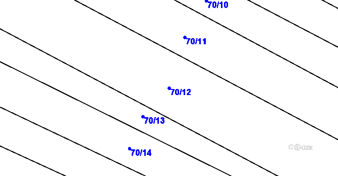 Parcela st. 70/12 v KÚ Rudolec, Katastrální mapa