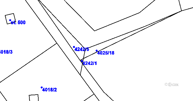 Parcela st. 4025/18 v KÚ Jivno, Katastrální mapa