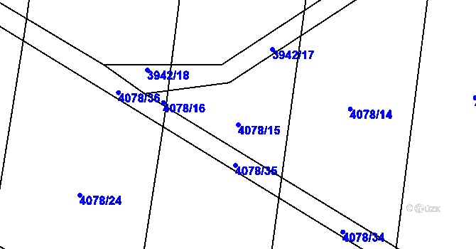 Parcela st. 4078/15 v KÚ Jivno, Katastrální mapa