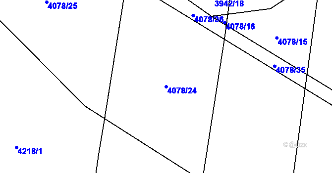 Parcela st. 4078/24 v KÚ Jivno, Katastrální mapa