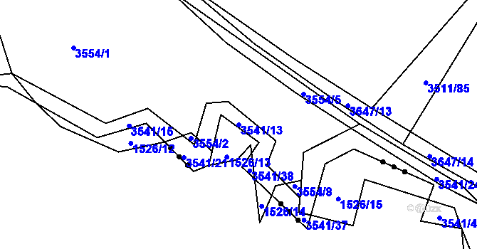 Parcela st. 3541/13 v KÚ Jivno, Katastrální mapa