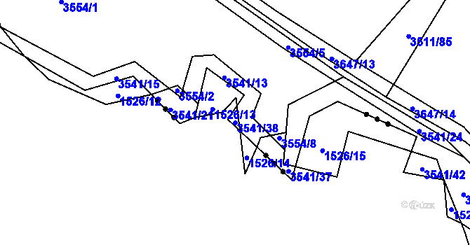Parcela st. 3541/38 v KÚ Jivno, Katastrální mapa