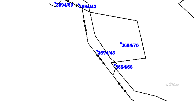Parcela st. 3694/48 v KÚ Jivno, Katastrální mapa