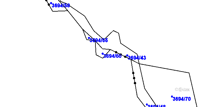 Parcela st. 3694/60 v KÚ Jivno, Katastrální mapa