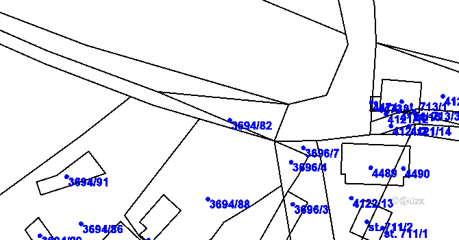 Parcela st. 3694/82 v KÚ Jivno, Katastrální mapa