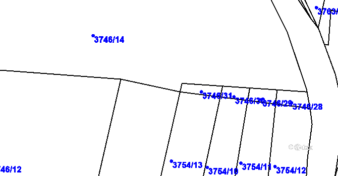 Parcela st. 3746/34 v KÚ Jivno, Katastrální mapa
