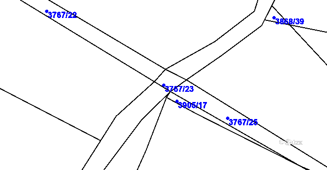 Parcela st. 3767/23 v KÚ Jivno, Katastrální mapa