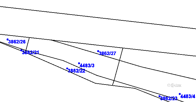 Parcela st. 3862/27 v KÚ Jivno, Katastrální mapa